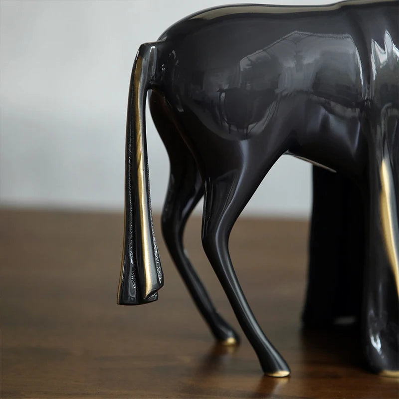 Desktop Metal Copper Masked Hijab Horse Decoration