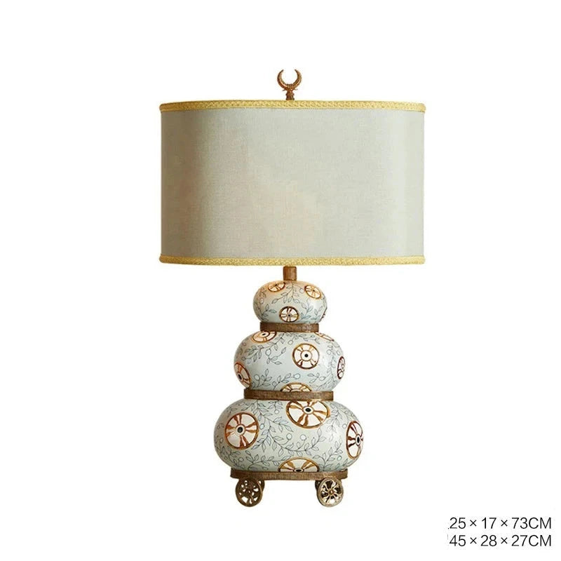 Hand Painting Table Lamp Gourd Shape Decorative Lamps
