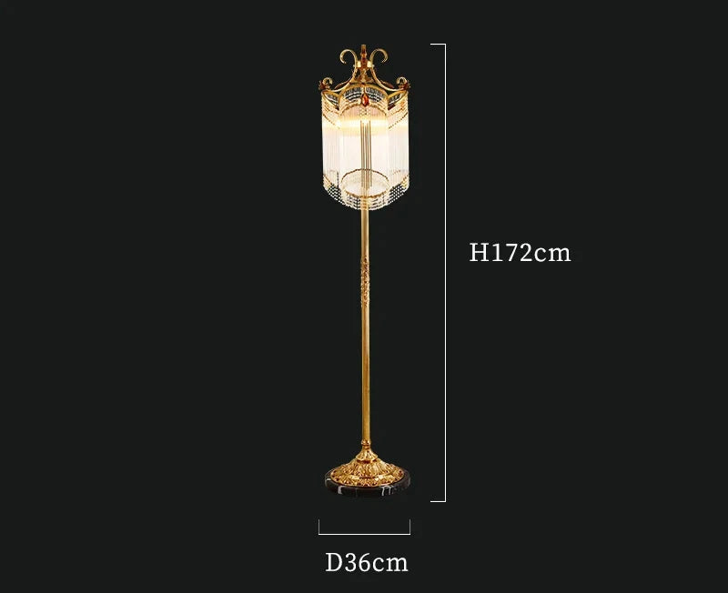 Decorative room lighting with luxurious crystal floor lamp in KSA & GCC -مصباح أرضي أوروبي مودرن للمجالس الراقية