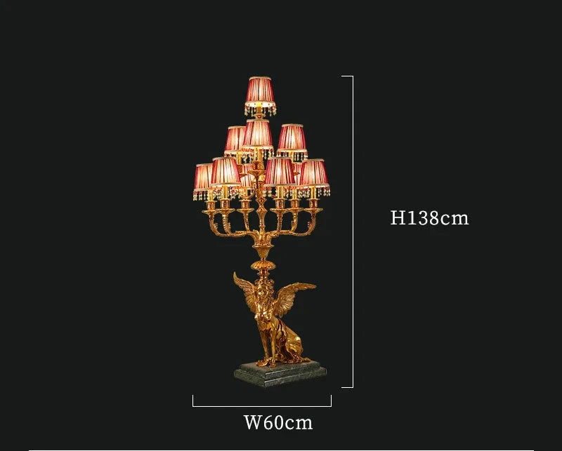 French Full Copper Decorative Table Lamp