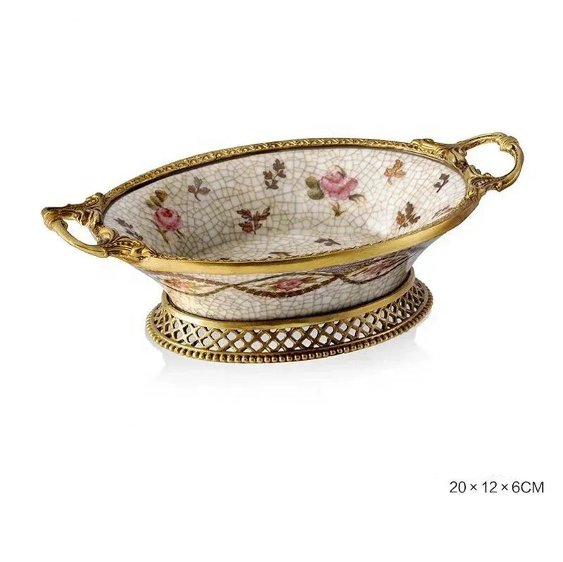 luxury Porcelain with copper decoration ornaments