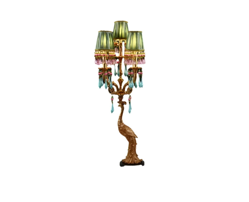 Copper Peacock Floor Lamp