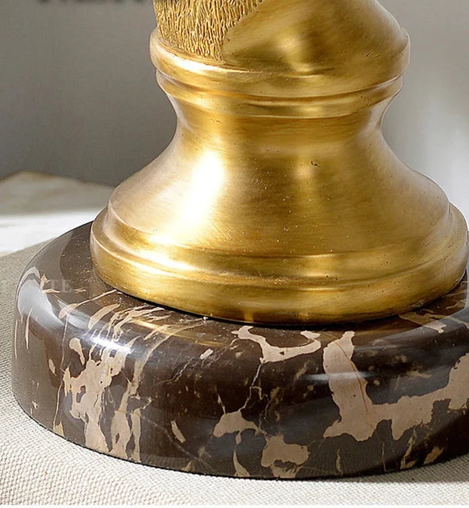 Vintage pure copper with marble animal sculpture deer head ornaments