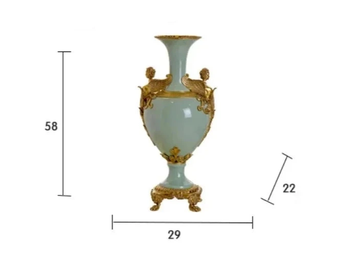 Ceramics with copper large Handcrafted vase