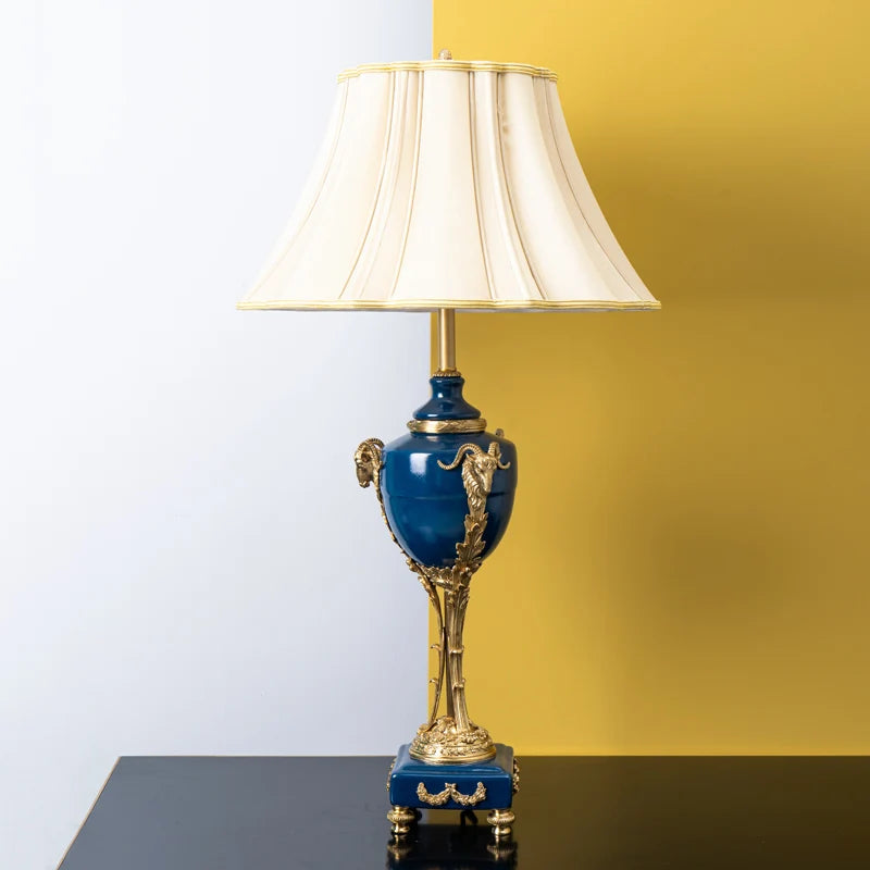 Ceramic inlaid copper decorative table lamp ornament