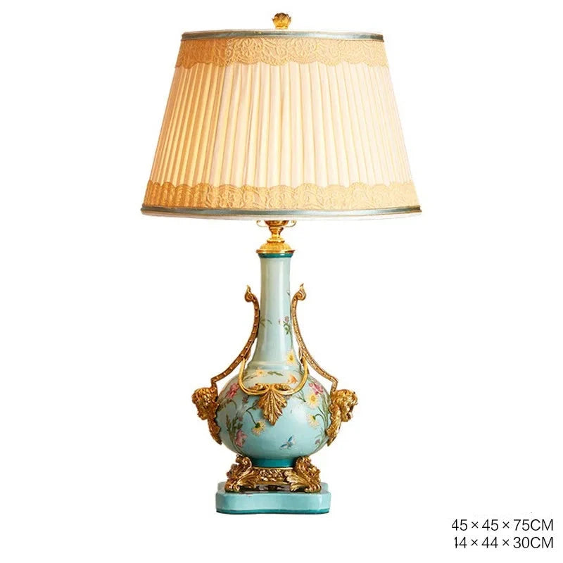Hand-Painted Luxury Ceramic with CopperTable lamp