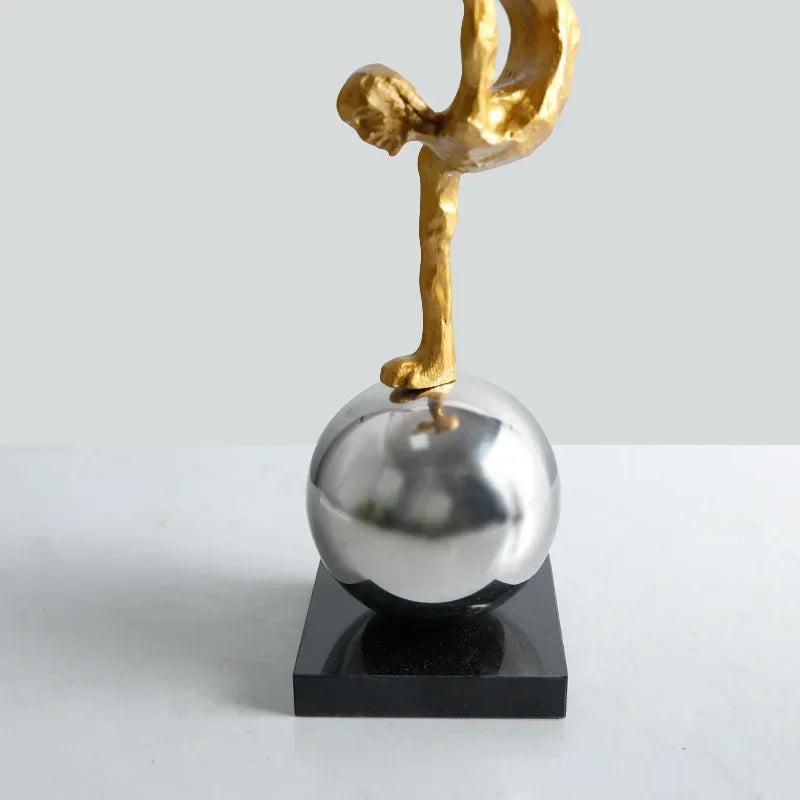 Golden Sports Inverted Figure Sculpture Decoration Ornament