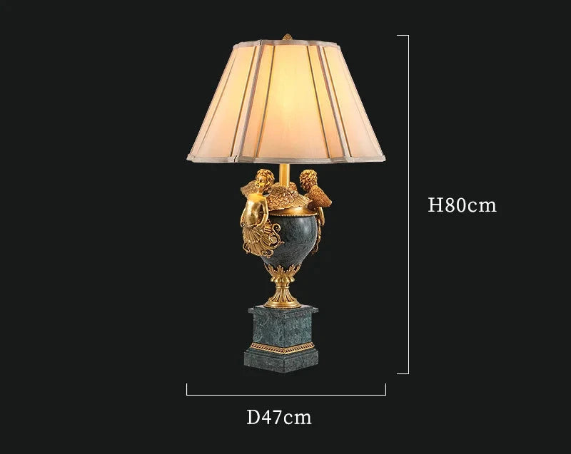 Luxury Ceramic with copper Fabric Decorative Table Lamp