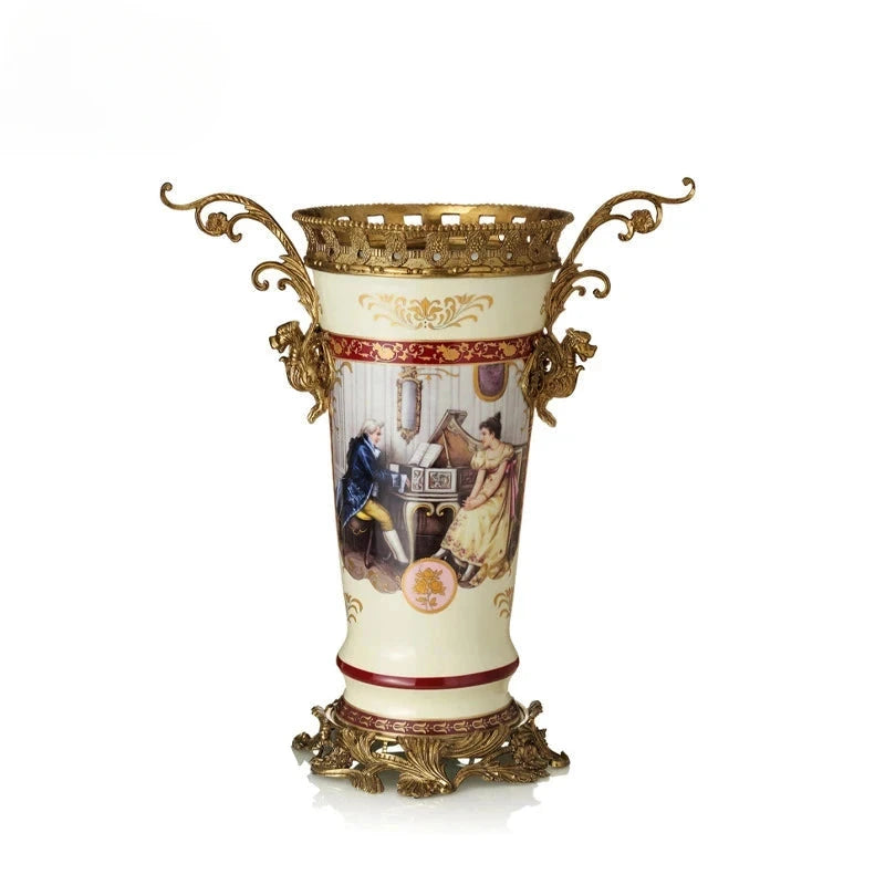 All copper hand-painted ceramic trophy ornaments