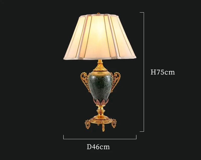 Classic Brass With Marble table Lamp