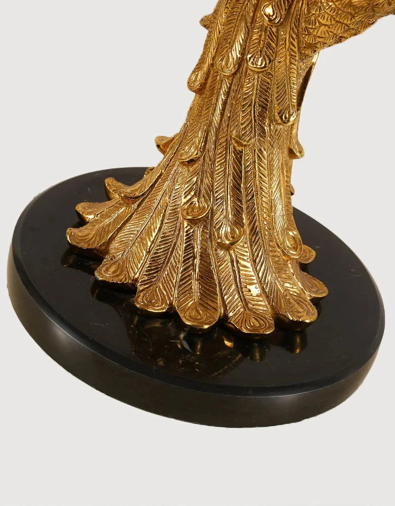 Copper Peacock Table Lamp