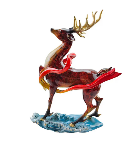 High-end brass nine-color deer ornament