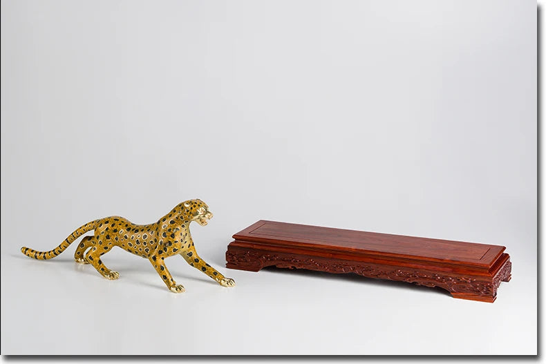 Copper leopard sculpture