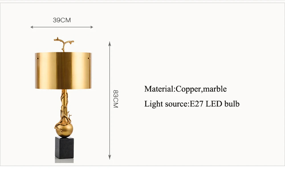 Copper Marble Table Lamp