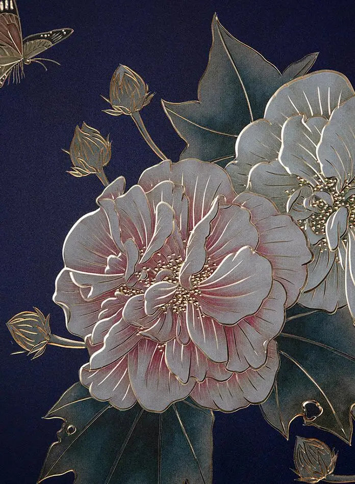 100% Hand-carved bronze Peony flower butterfly decorative paintings porch paintings murals-limited edition