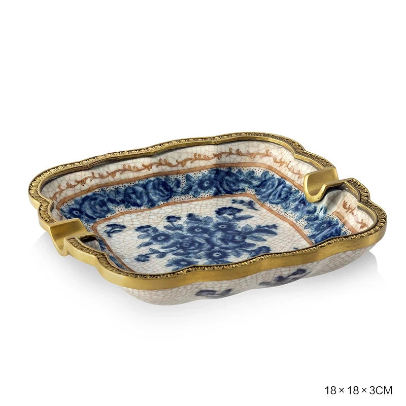 Hand Painted - Blue and white ceramic ornament set