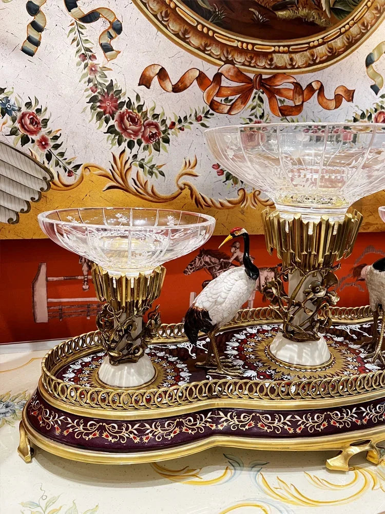 Luxury Art Copper with Crystal Decoration Set