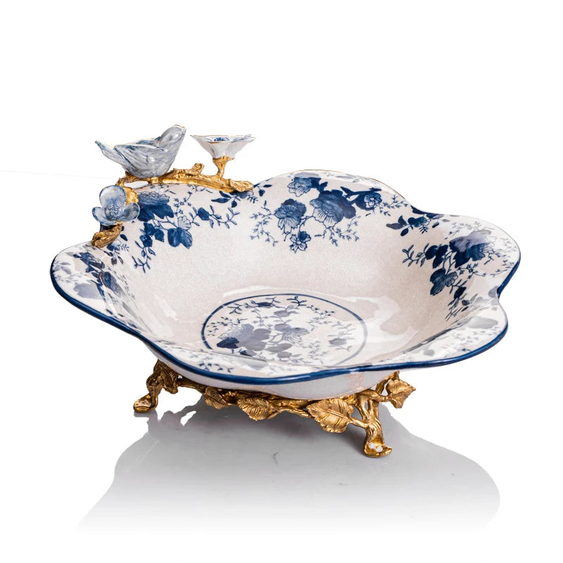 Blue and white porcelain with copper Decoration ornaments