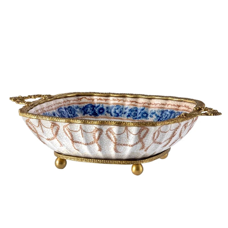 Hand Painted - Blue and white ceramic ornament set