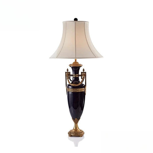 American Vintage Ceramic and copper table lamp