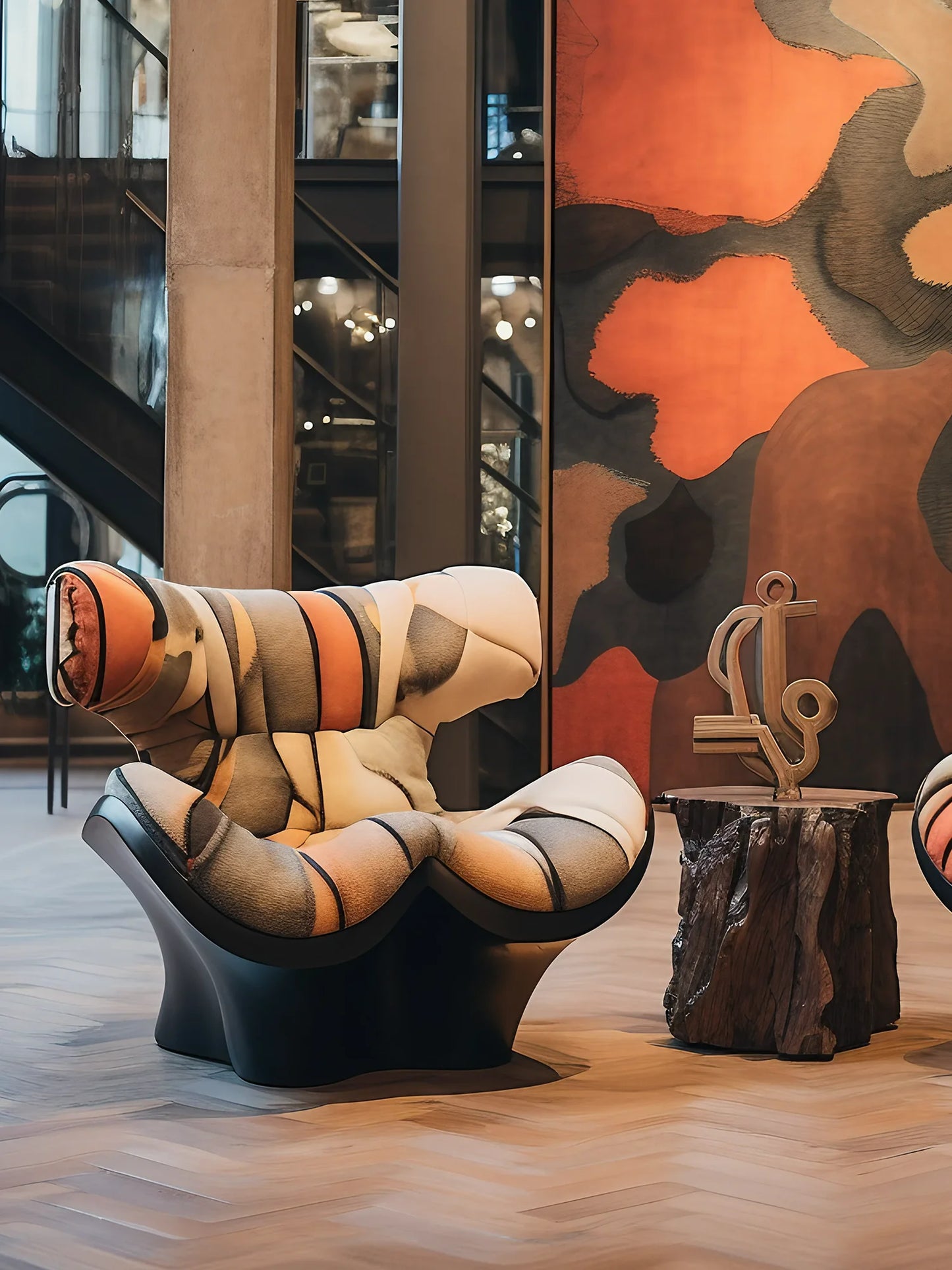 Luxury Italian Postmodern Velvet Lounge Chair – Artistic Designer Furniture