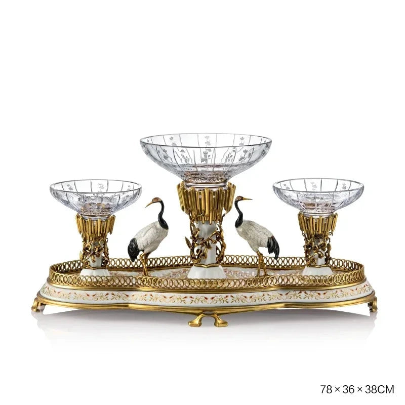 Luxury Art Copper with Crystal Decoration Set