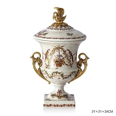 luxury Porcelain with copper decoration ornaments