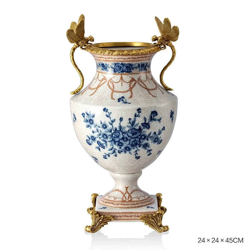 Hand Painted - Blue and white ceramic ornament set