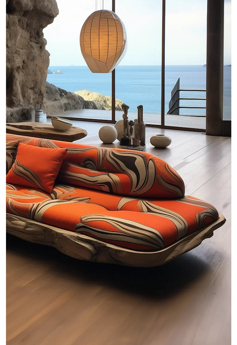 Premium hand-painted artistic sofa for luxury villas, and grand majlis, and hotels in UAE, - Luxury Furniture in KSA 