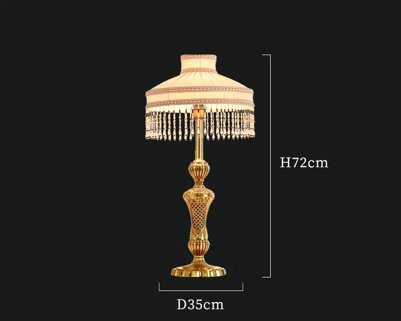 European Gold Copper Tassel Table Lamp