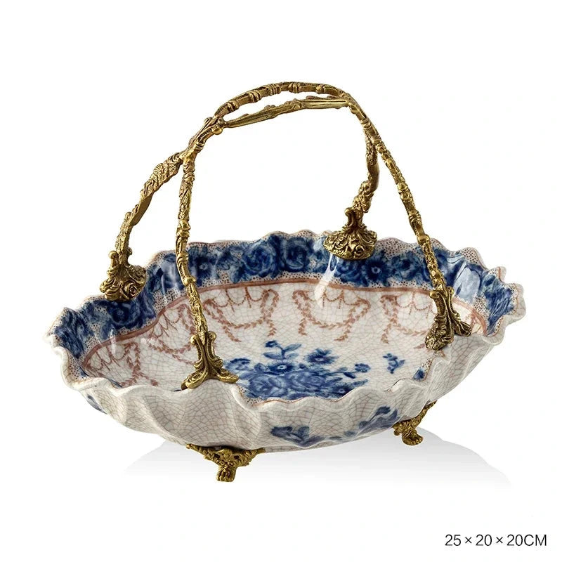 Hand Painted - Blue and white ceramic ornament set