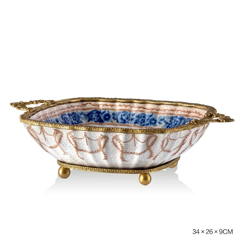 Hand Painted - Blue and white ceramic ornament set