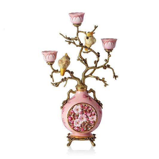 Pink Ceramic with copper decoration ornaments