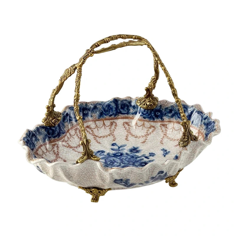 Hand Painted - Blue and white ceramic ornament set