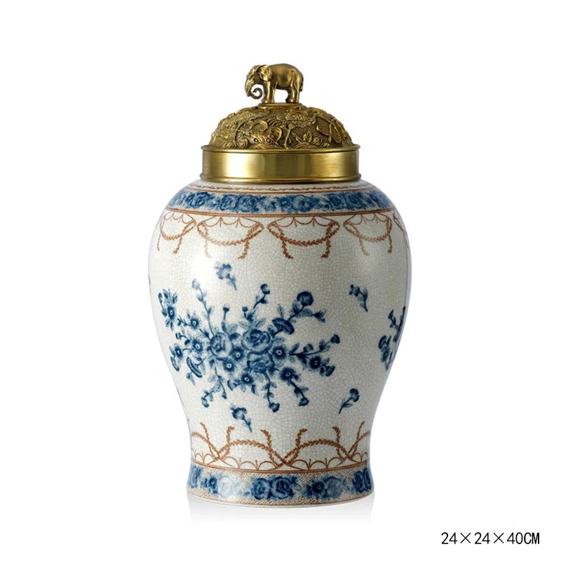 Hand Painted - Blue and white ceramic ornament set