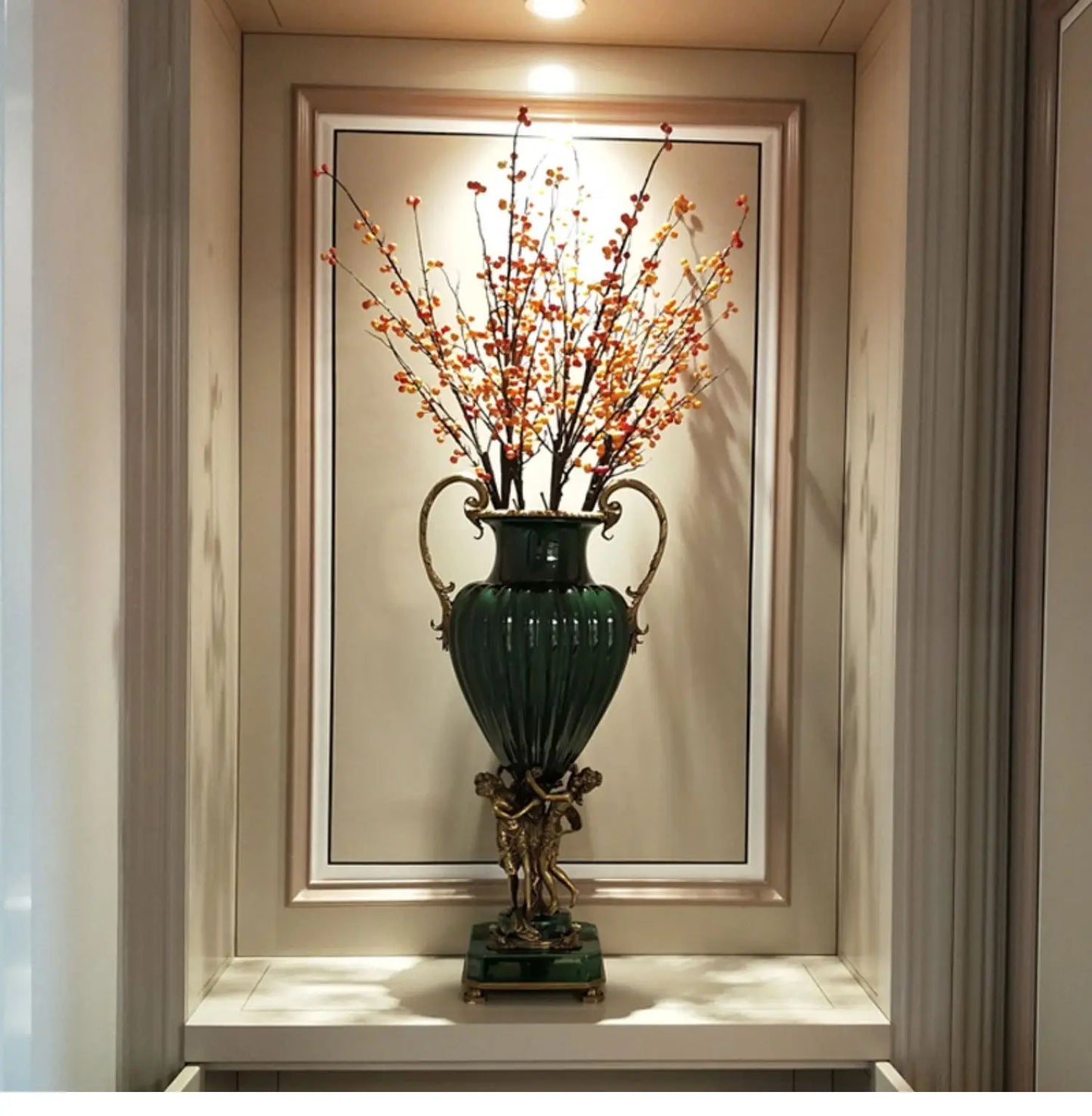 Decorative green ceramic vase - Luxury home decor  