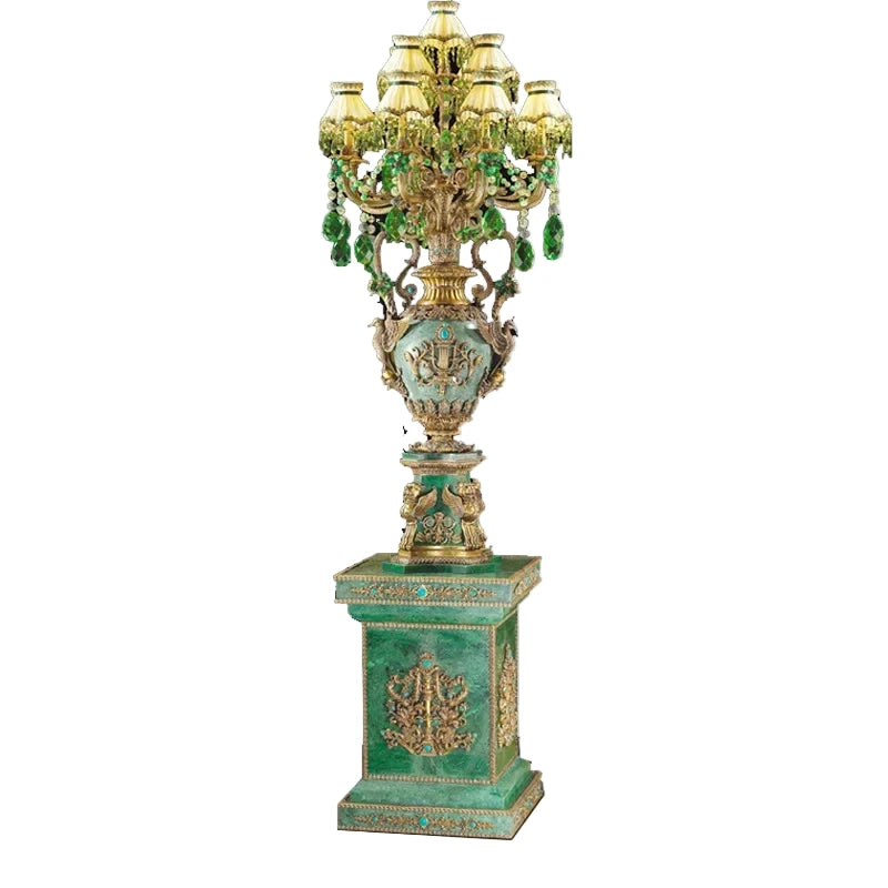 Luxury bronze floor lamp with marble base for A statement piece for palaces, villas, and luxurious majlis  In KSA - Luxury decor for luxury interior 0