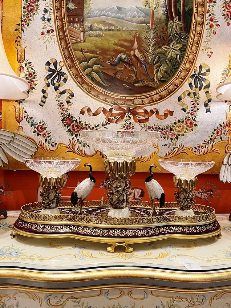 Luxury Art Copper with Crystal Decoration Set