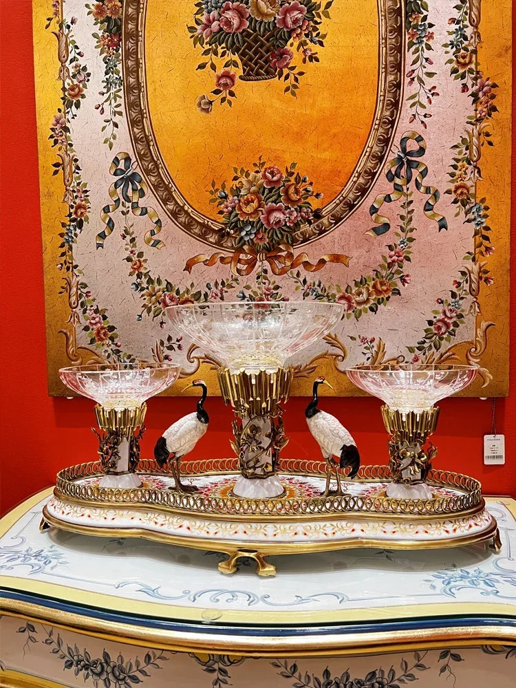 Luxury Art Copper with Crystal Decoration Set