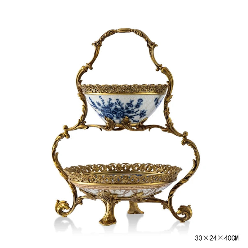 Hand Painted - Blue and white ceramic ornament set