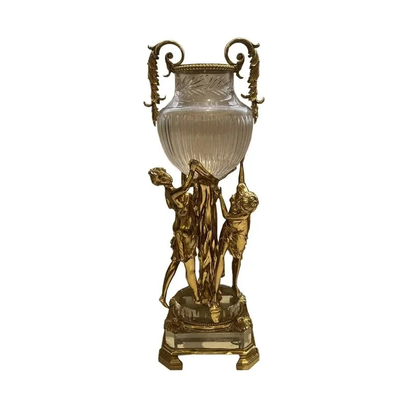 Handmade Copper Angle Stand Crystal Vase