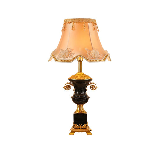 French Style Full Copper Marble Table Lamp