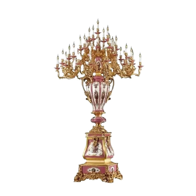 Vintage palace floor lamp with crystal details for elegant villa interiors - Luxury decor  in Dubai , Riyadh 