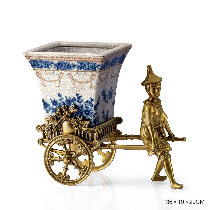 Hand Painted - Blue and white ceramic ornament set