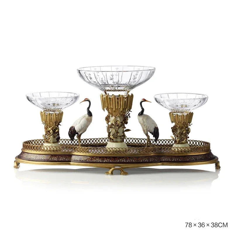 Luxury Art Copper with Crystal Decoration Set