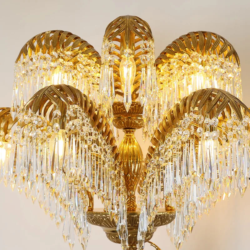 French Luxury Brass Standing Vintage Floor Lamp