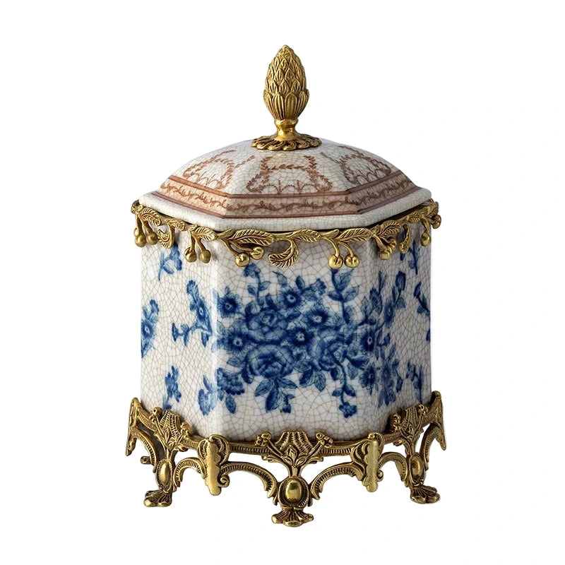 Hand Painted - Blue and white ceramic ornament set