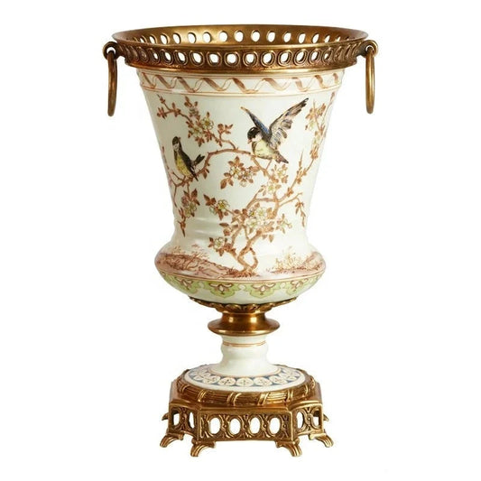 Hand-painted French luxury porcelain with brass decoration Ornaments