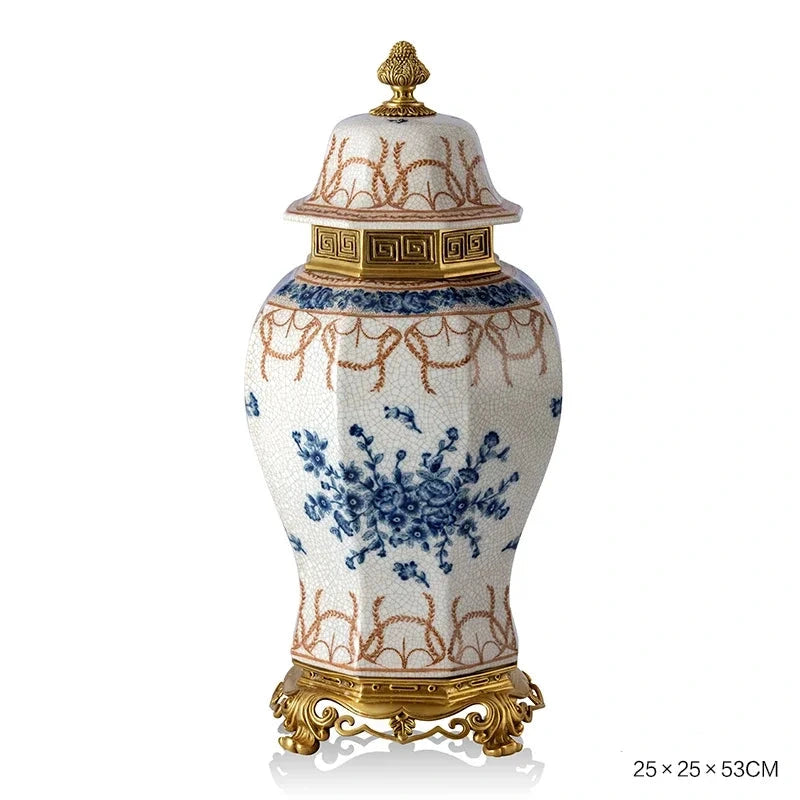 Hand Painted - Blue and white ceramic ornament set