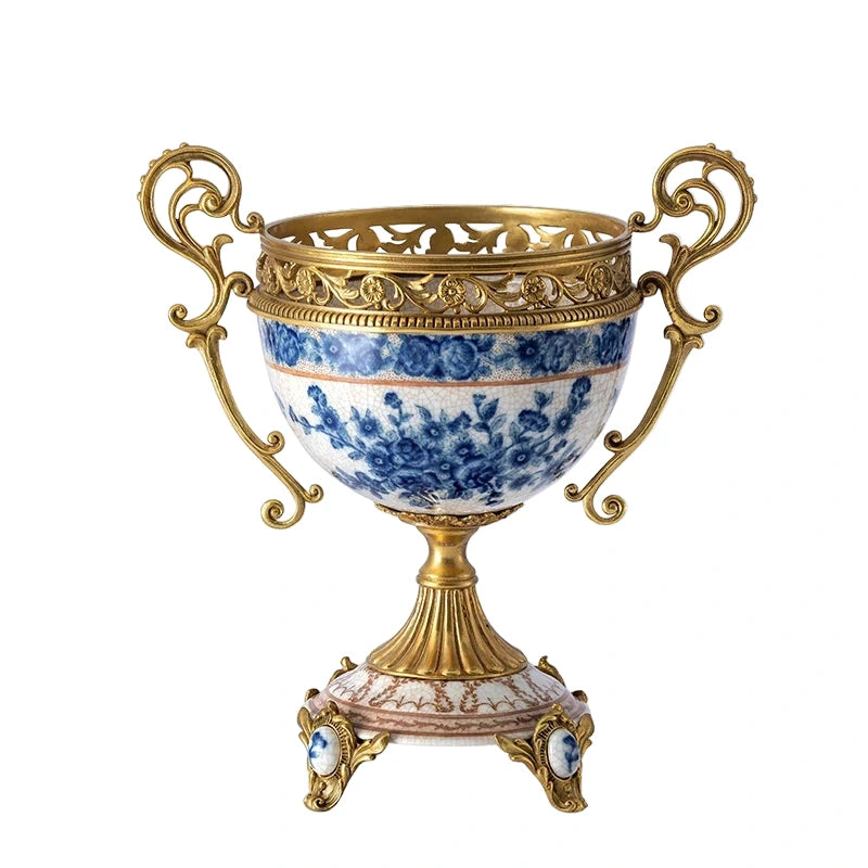 Hand Painted - Blue and white ceramic ornament set